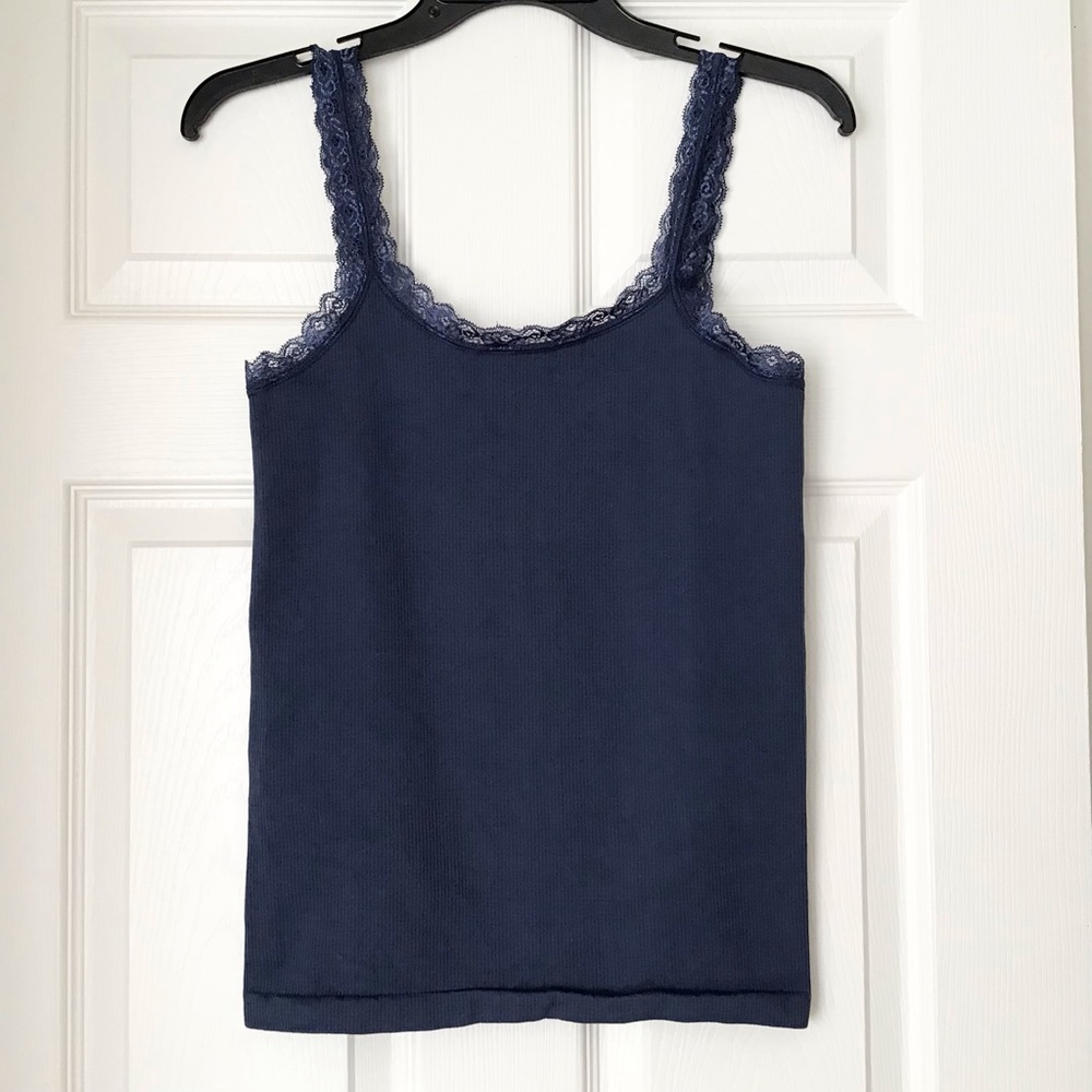 Navy Lace Tank Top